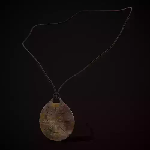 Wooden Vegvisir Medallion