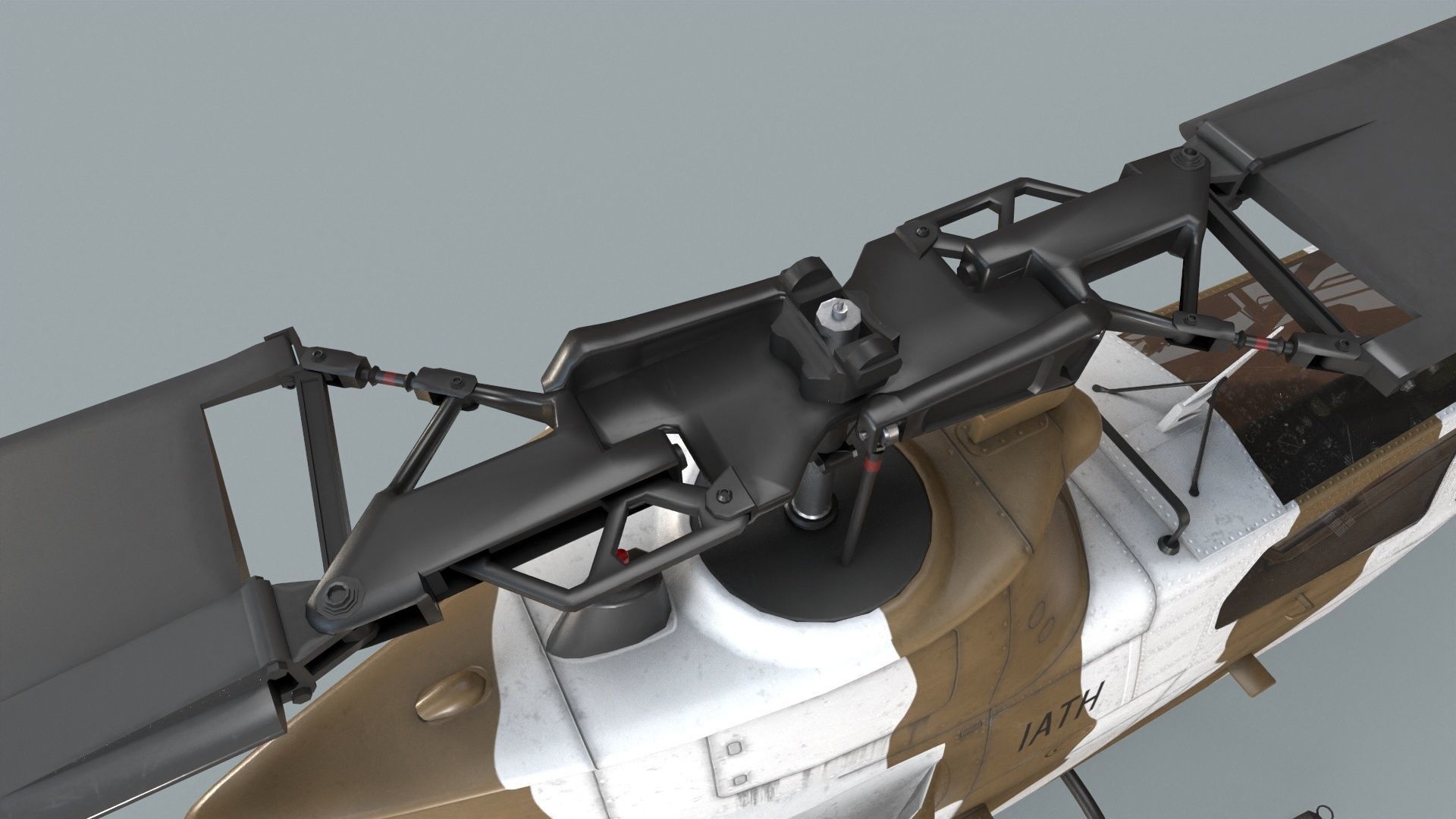 Bell AH-1S Cobra JGSDF Winter Basic Animation Low-poly 3D model_12