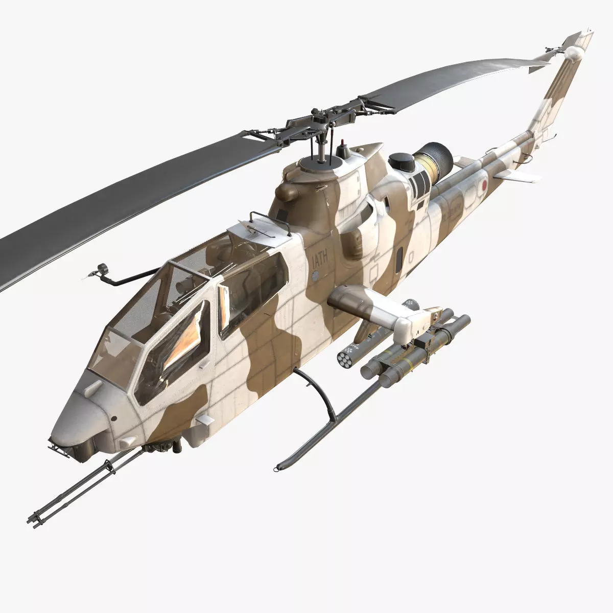Bell AH-1S Cobra JGSDF Winter Basic Animation Low-poly 3D model_0