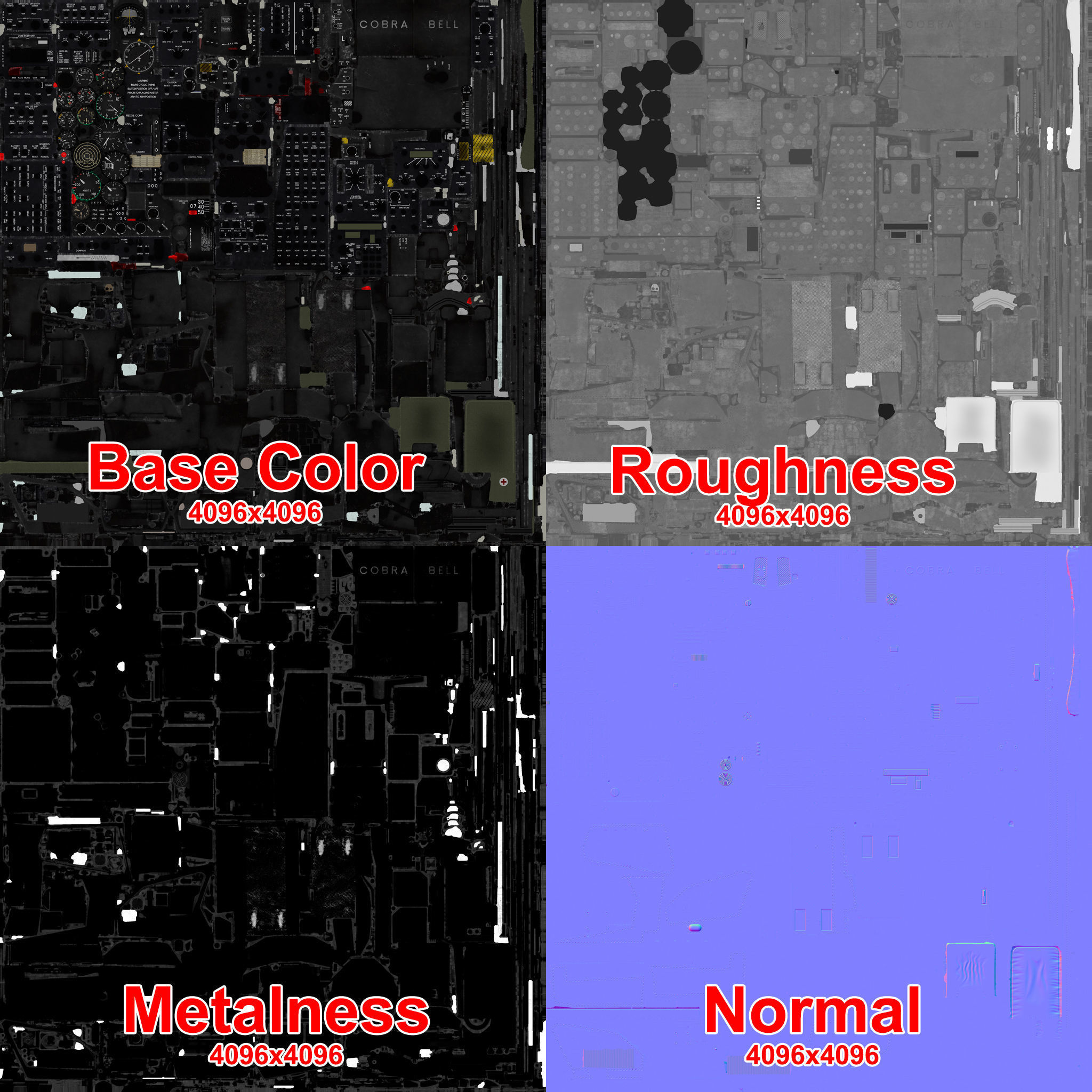 Bell AH-1S Cobra JGSDF Winter Basic Animation Low-poly 3D model_29