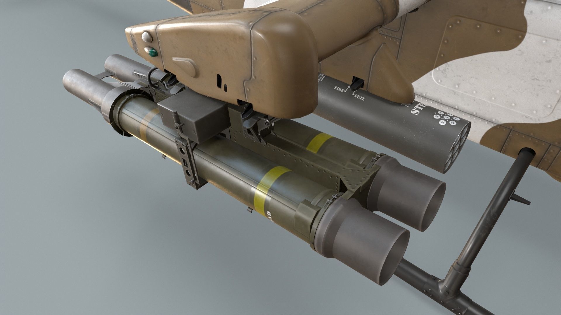 Bell AH-1S Cobra JGSDF Winter Basic Animation Low-poly 3D model_10