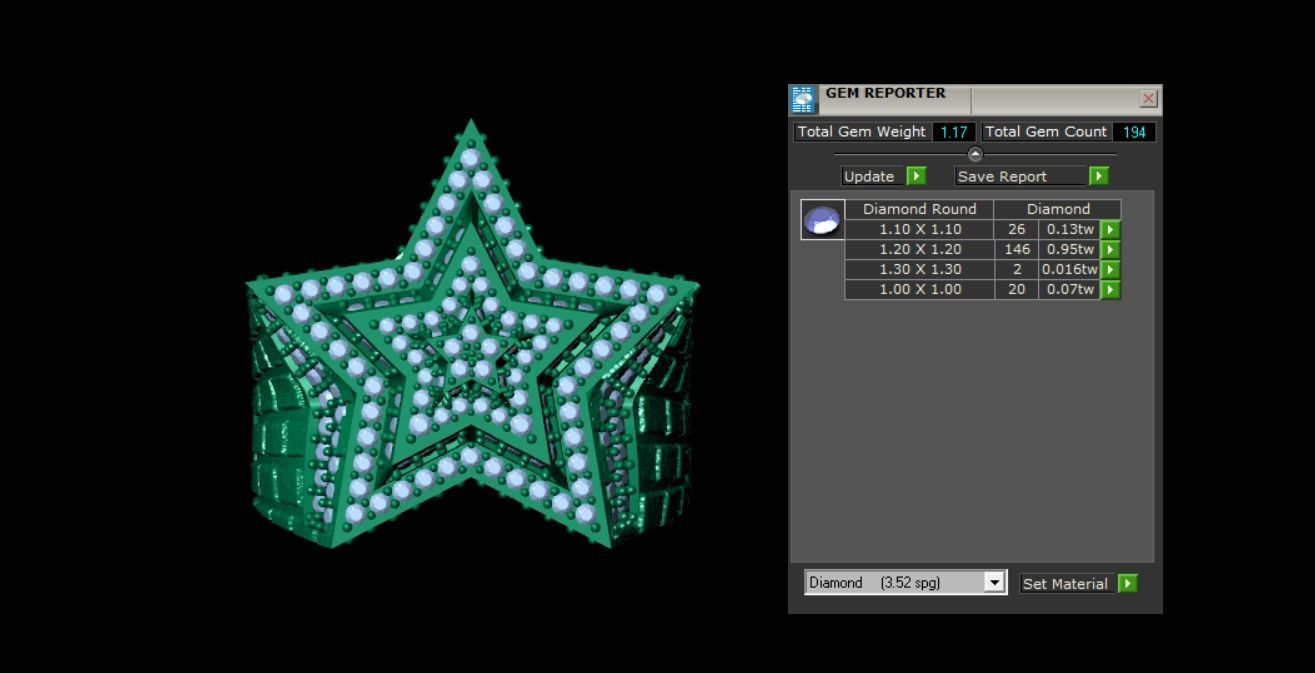 Hip Hop Star Men Ring STL 3D Model Jewelry Design 3D print model_6