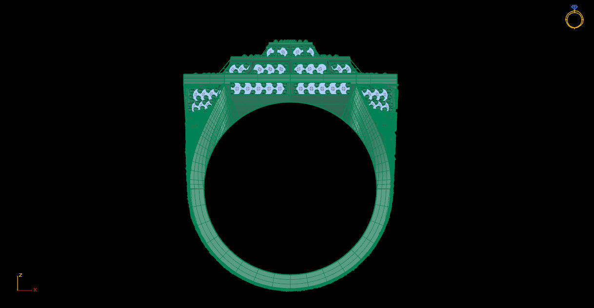 Hip Hop Star Men Ring STL 3D Model Jewelry Design 3D print model_3