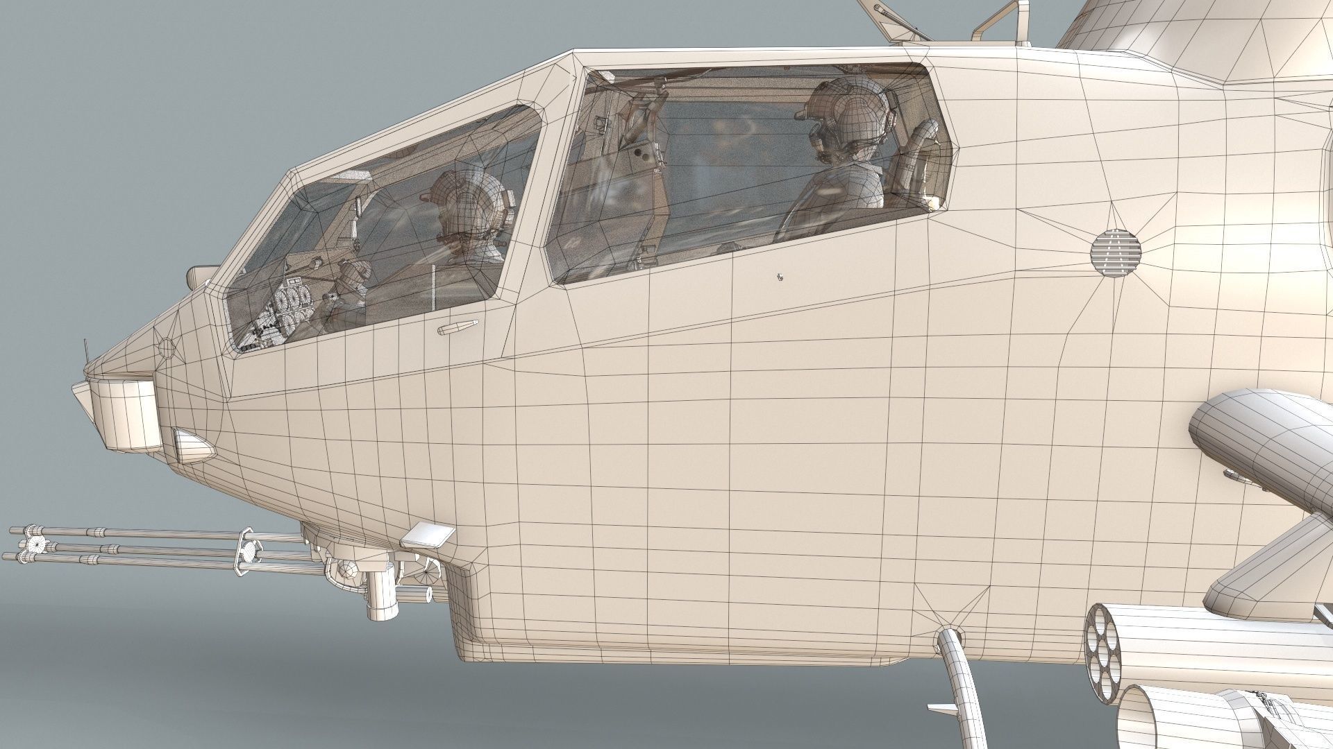 Bell AH-1S Cobra JGSDF Akane Kisarazu Complex Animation Low-poly 3D model_23