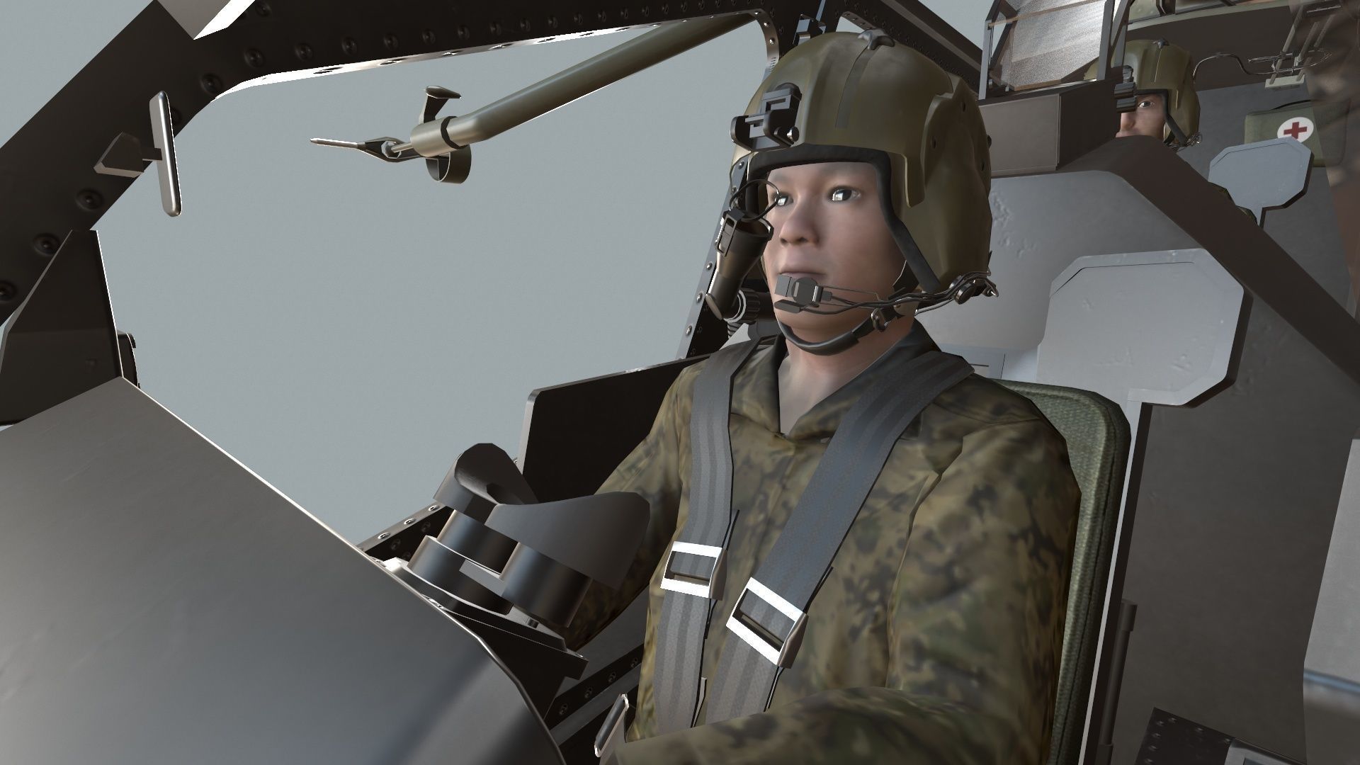 Bell AH-1S Cobra JGSDF Akane Kisarazu Complex Animation Low-poly 3D model_15