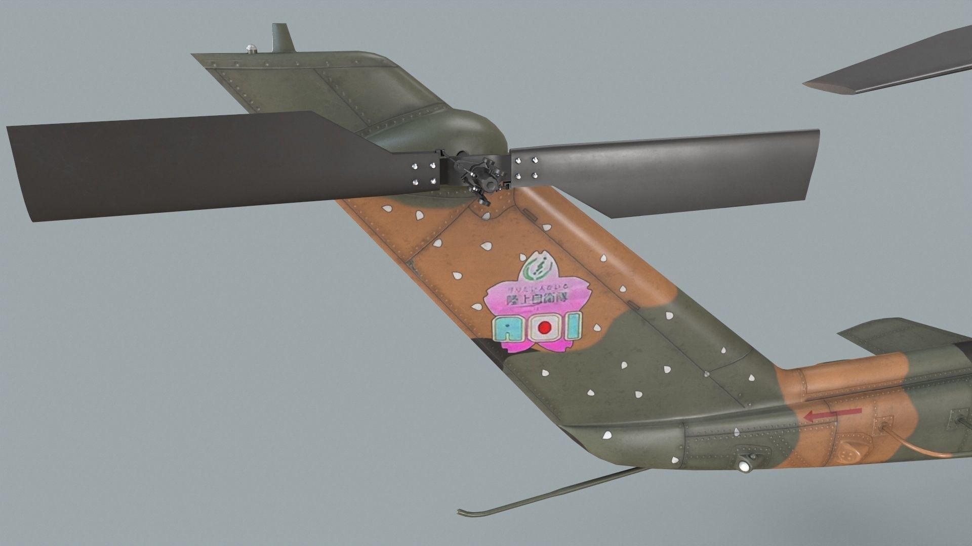 Bell AH-1S Cobra JGSDF Aoi Kisarazu Complex Animation Low-poly 3D model_11