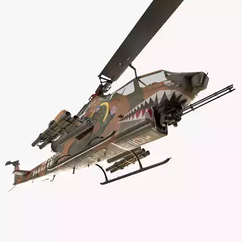 Bell AH-1S Cobra JGSDF Aoi Kisarazu Complex Animation Low-poly 3D model