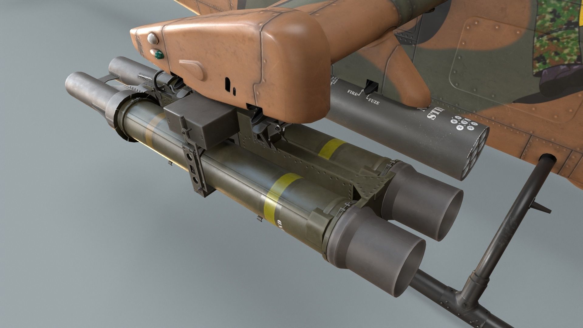 Bell AH-1S Cobra JGSDF Aoi Kisarazu Complex Animation Low-poly 3D model_10