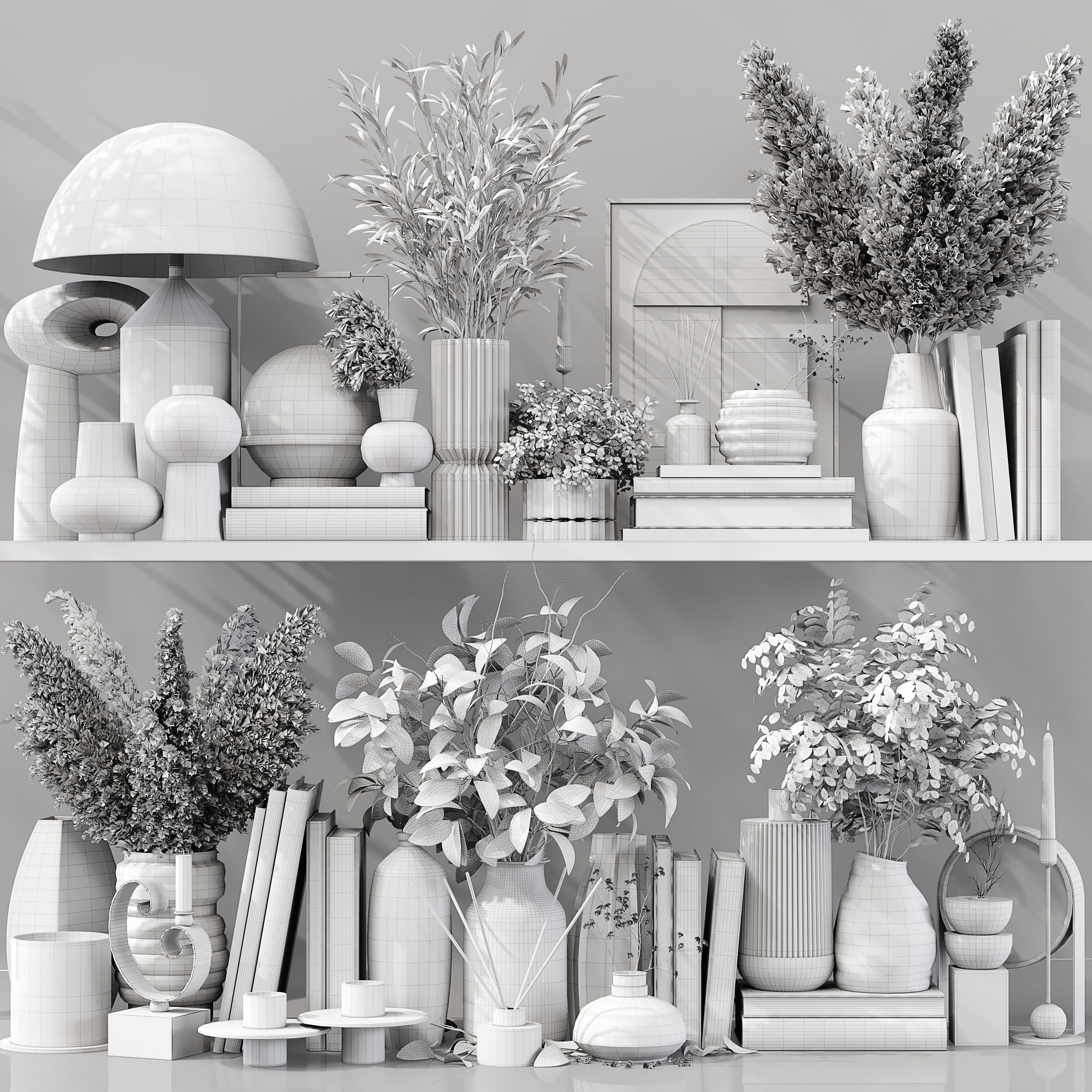 Decorative Set 180 Low-poly 3D model_6