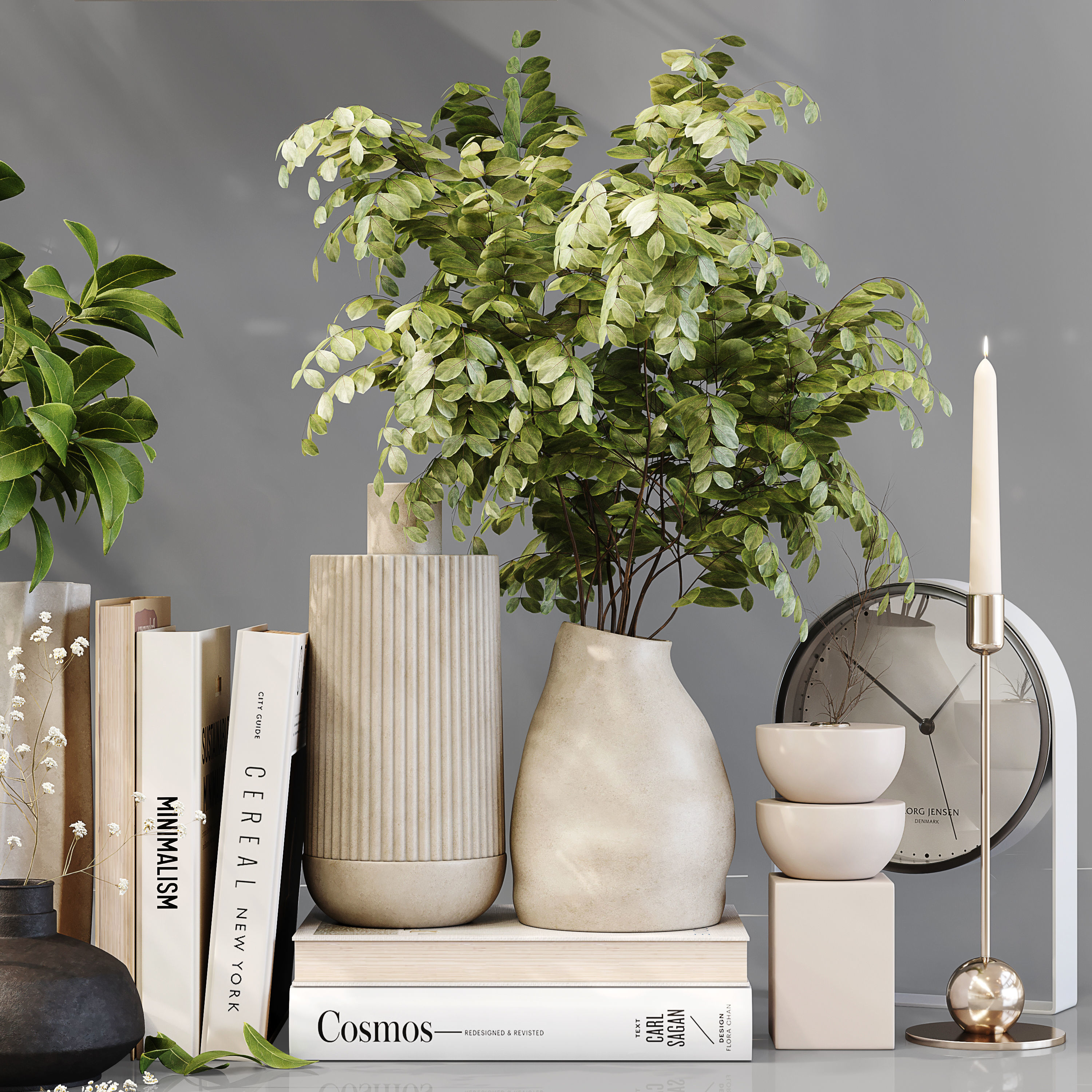 Decorative Set 180 Low-poly 3D model_1