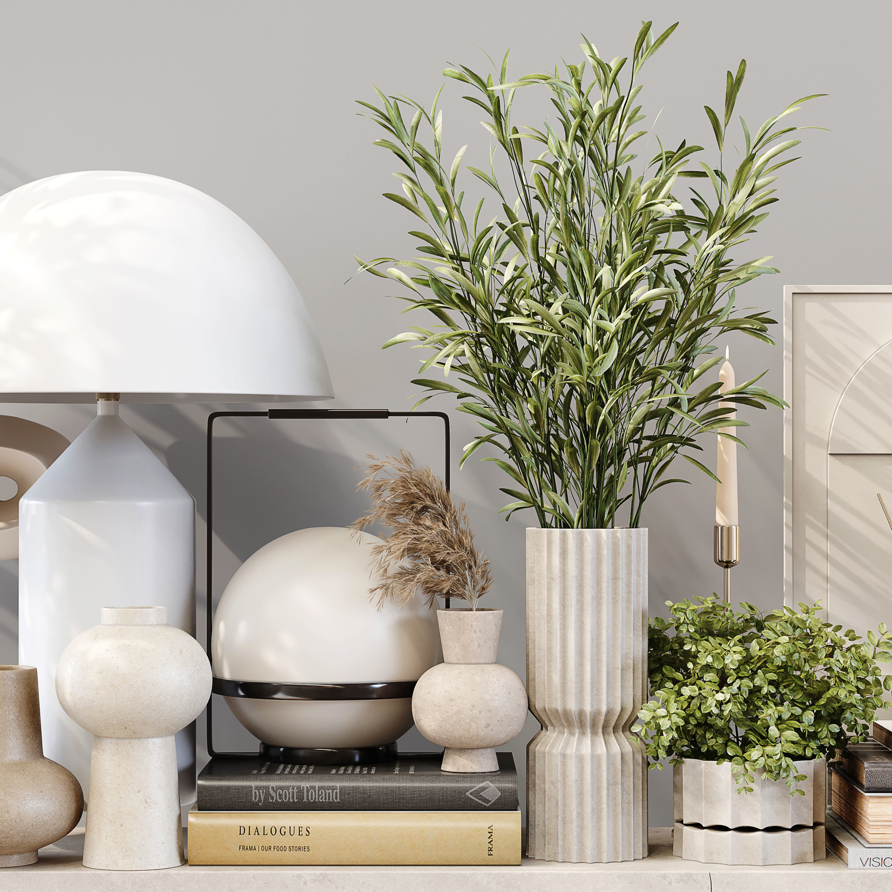 Decorative Set 180 Low-poly 3D model_4