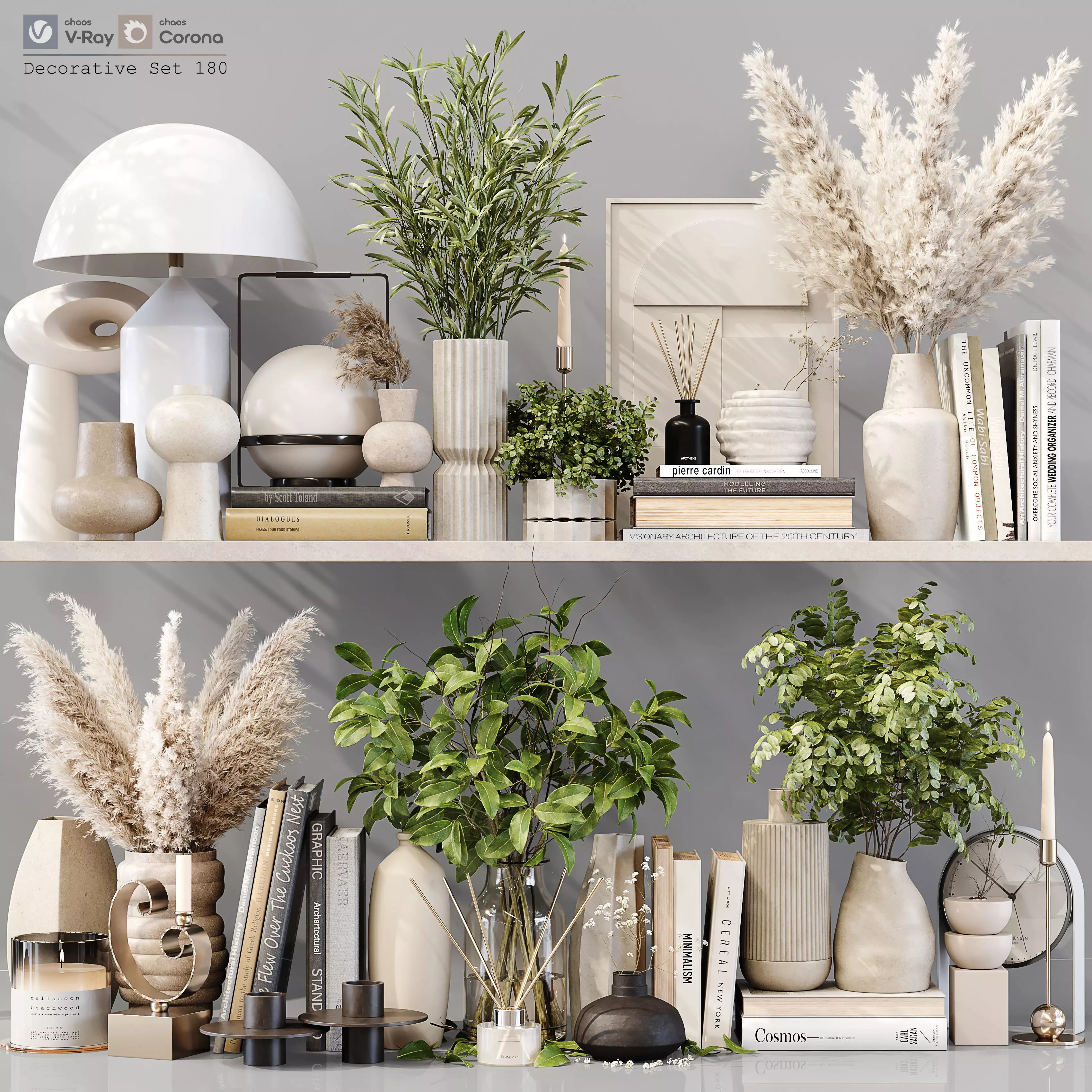 Decorative Set 180 Low-poly 3D model_0