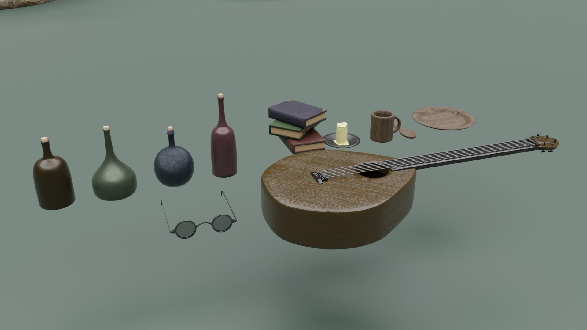 Medieval 51 Item Pack Detailed Free 3D model_8
