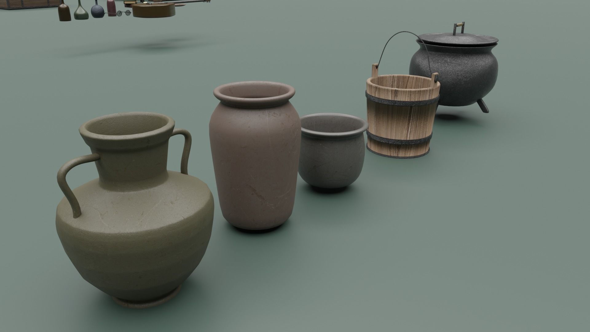 Medieval 51 Item Pack Detailed Free 3D model_6