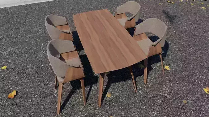 3d model chair and table