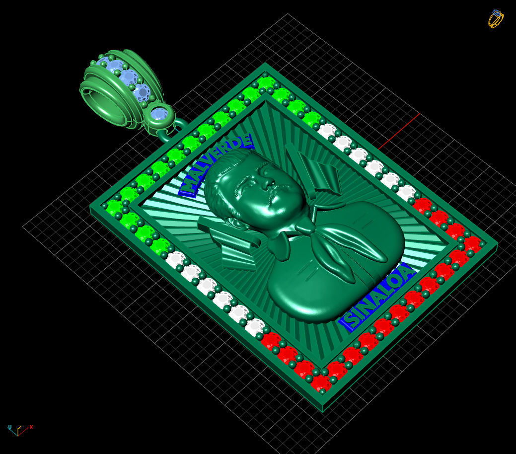 Jesus Malverde Narco Saint Sinaloa Pendant Diamond STL Model   3D print model_11