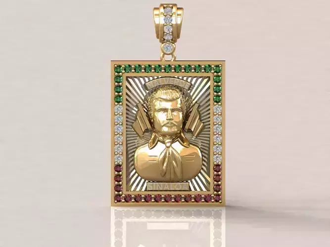 Jesus Malverde Narco Saint Sinaloa Pendant Diamond STL Model   3D print model Jesus Malverde Narco Saint Sinaloa Pendant Diamond STL Model   3D print model