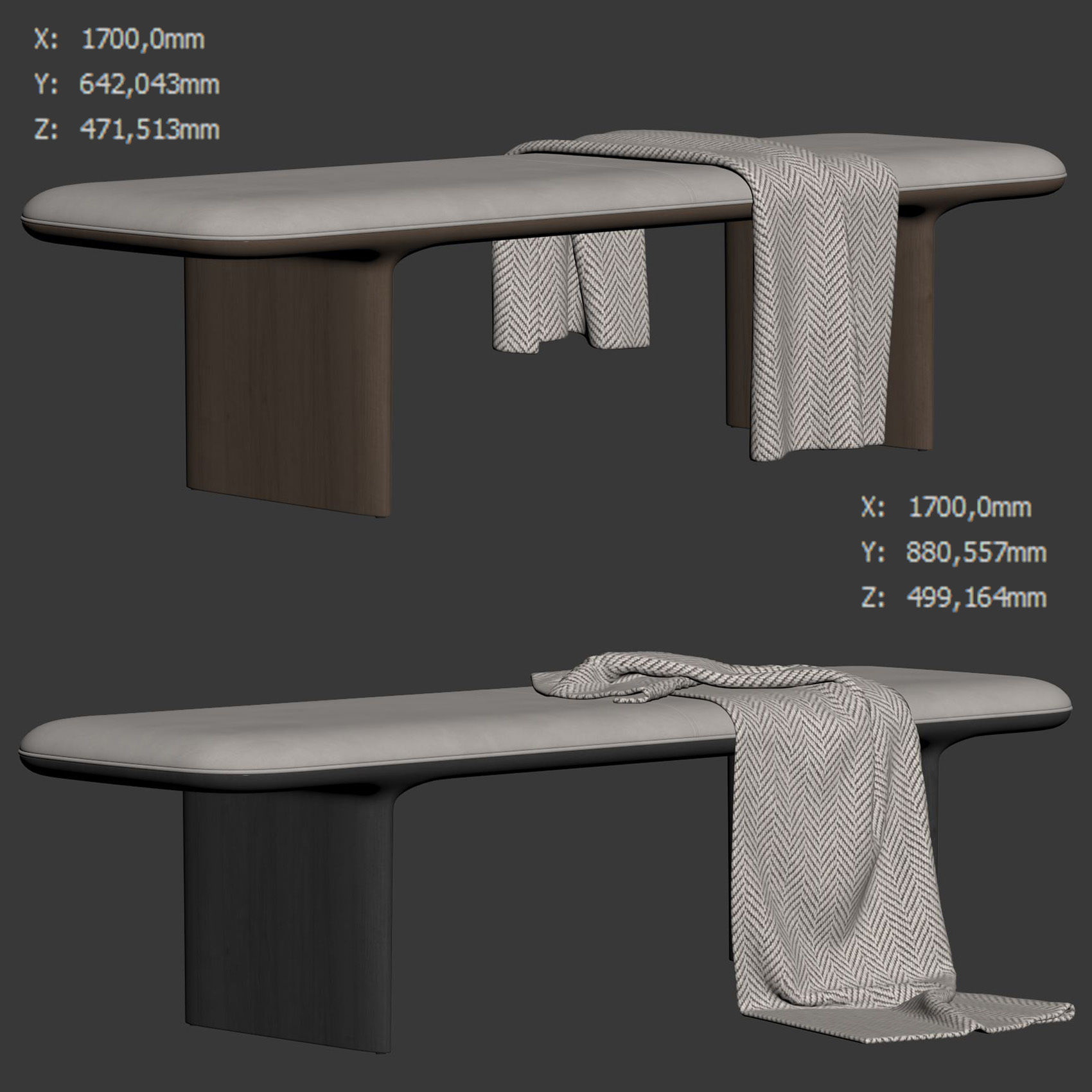 Catia Bench by Bernhardt Design 3D model_5