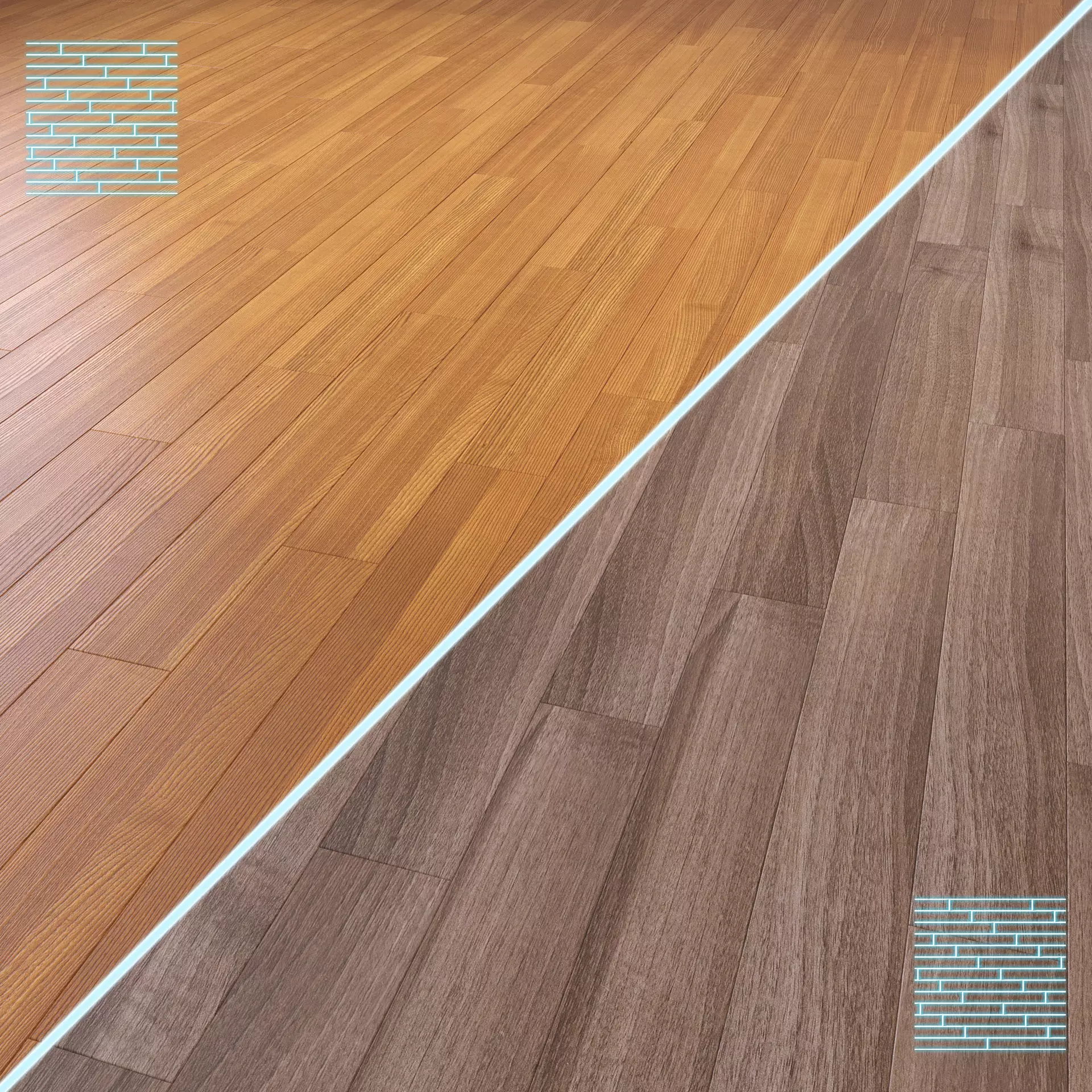 Parquet - Laminate - Wooden floor 2 in 1 Low-poly 3D model_0