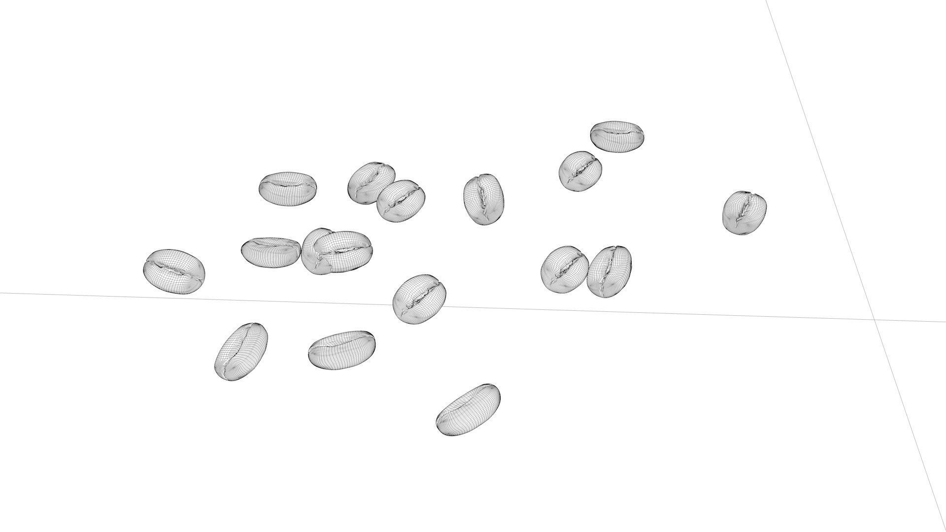 Coffee beans and beans 3D model_1