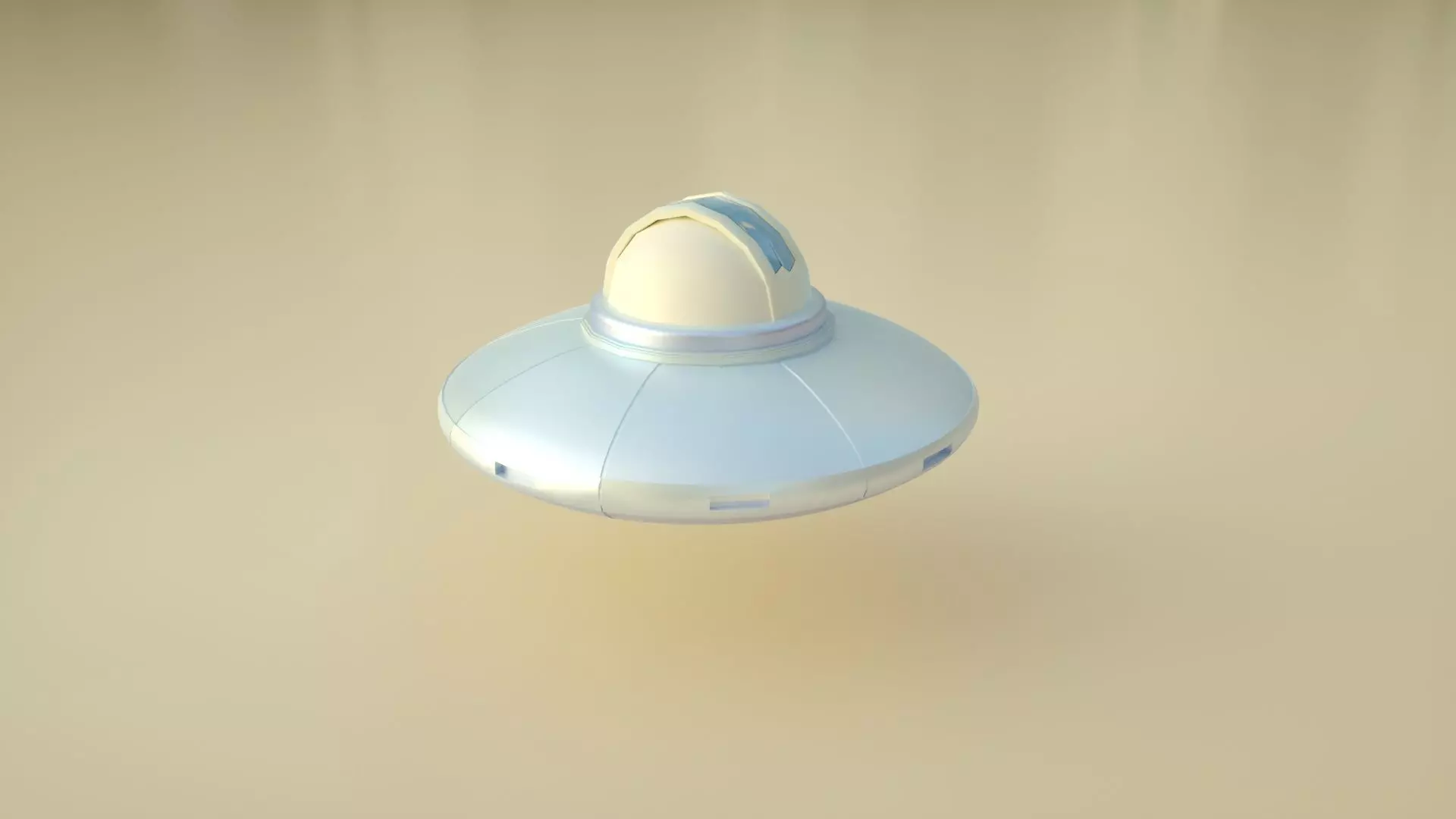 Cartoon UFO 3D model_0