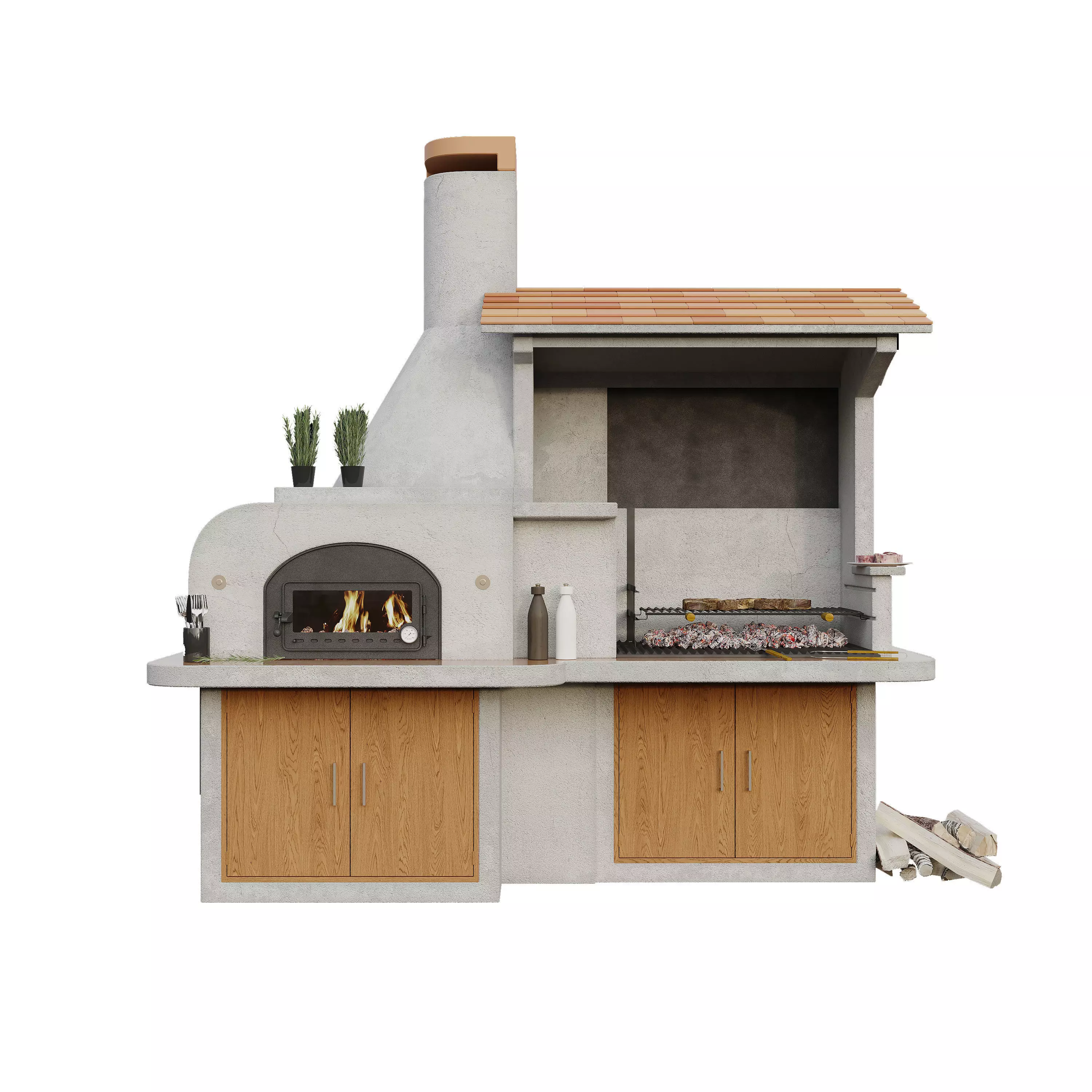 Bbq brick Antille palazzetti 3D model_0