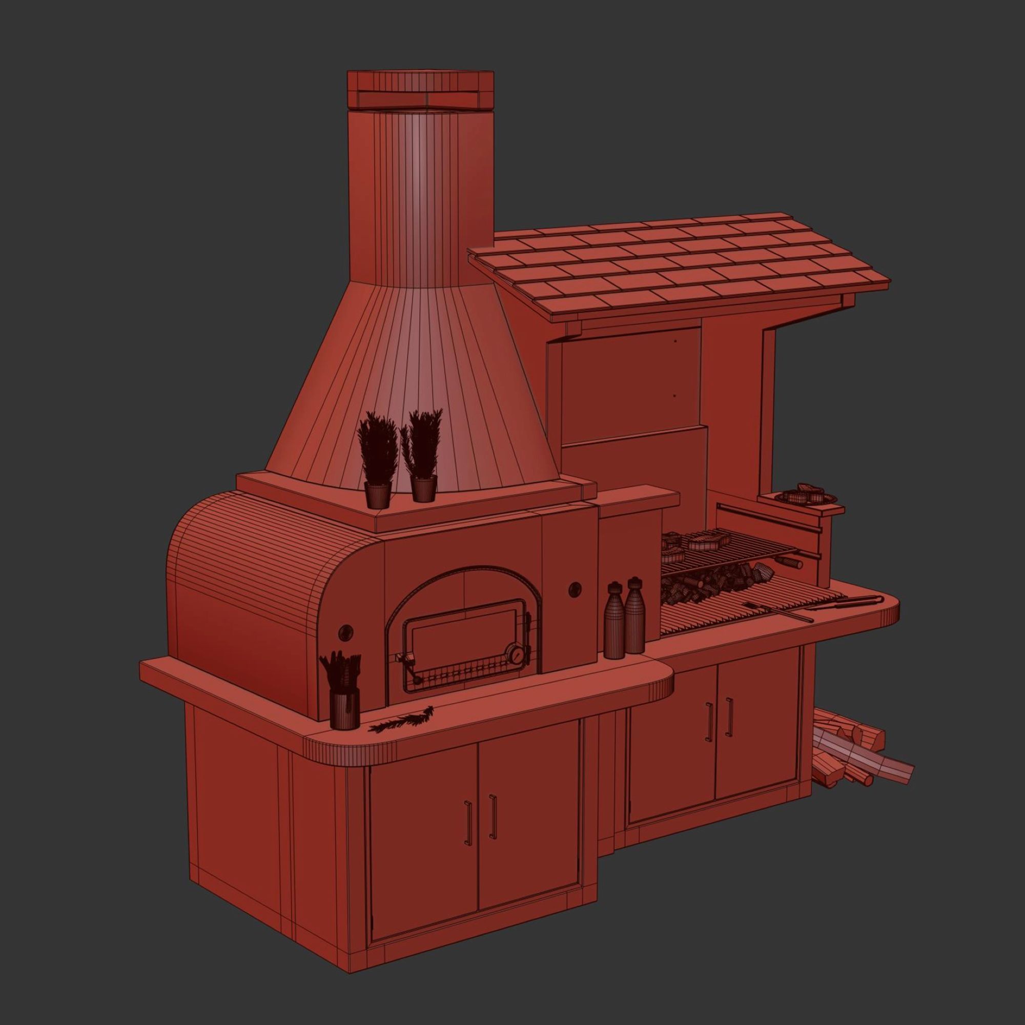 Bbq brick Antille palazzetti 3D model_10