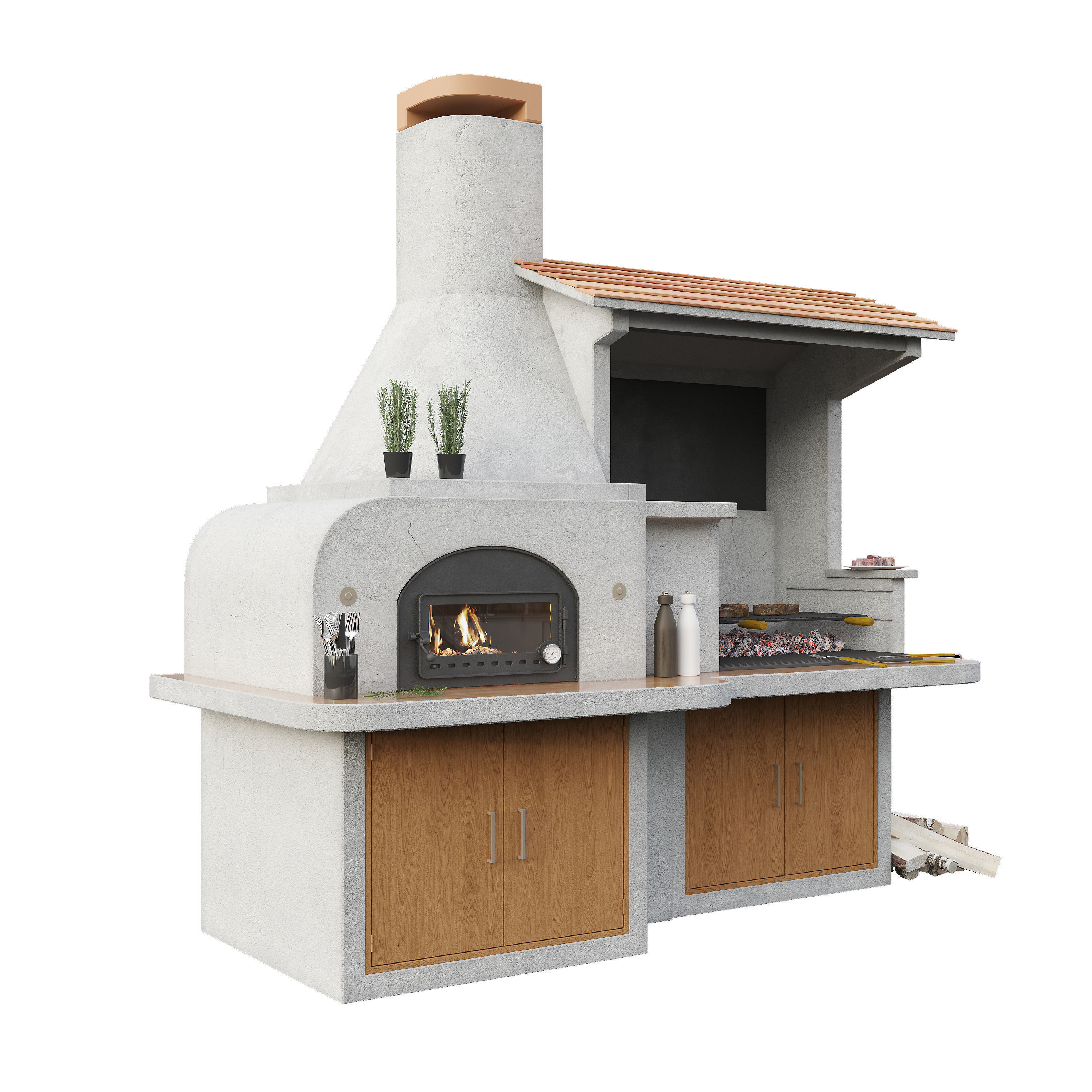 Bbq brick Antille palazzetti 3D model_1