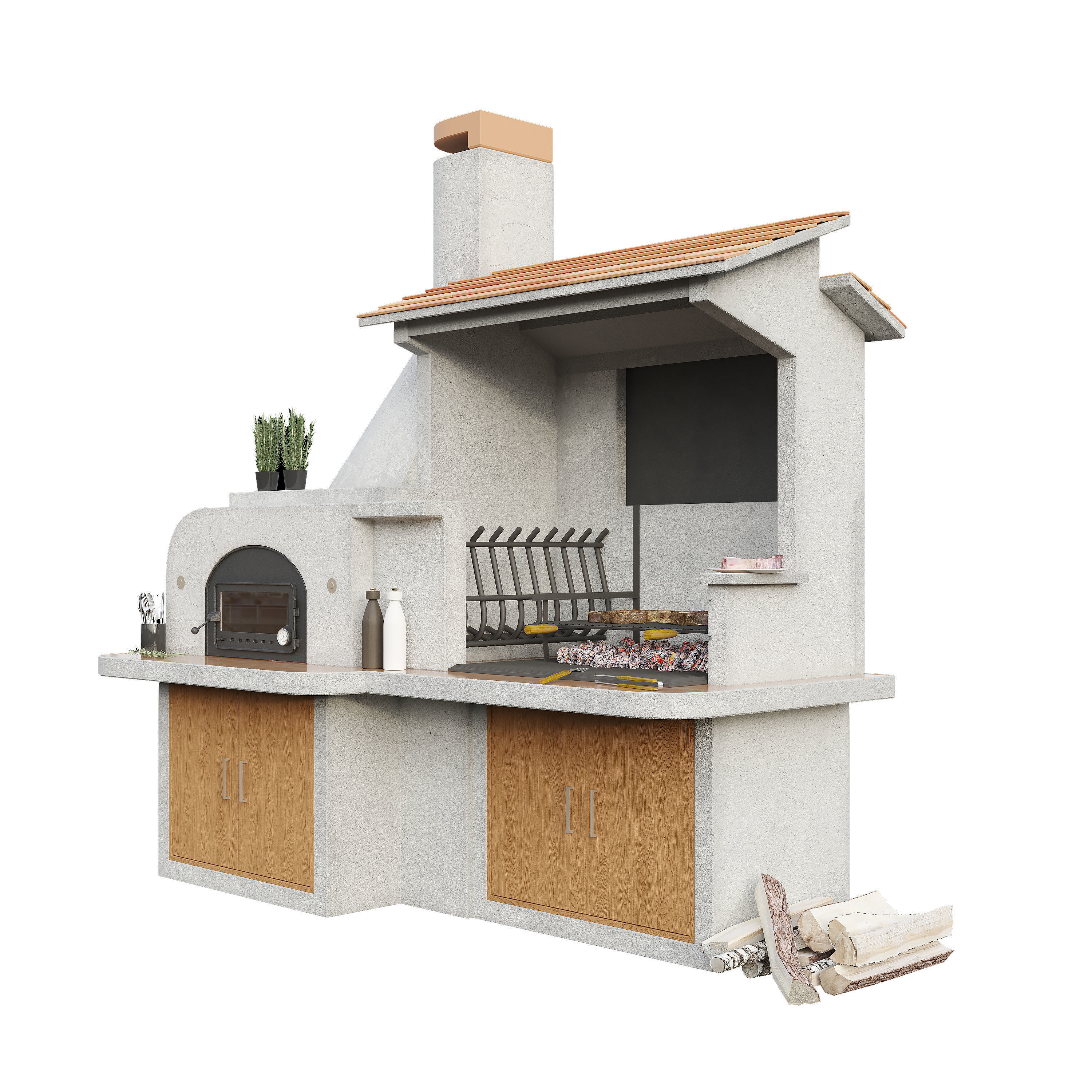 Bbq brick Antille palazzetti 3D model_2