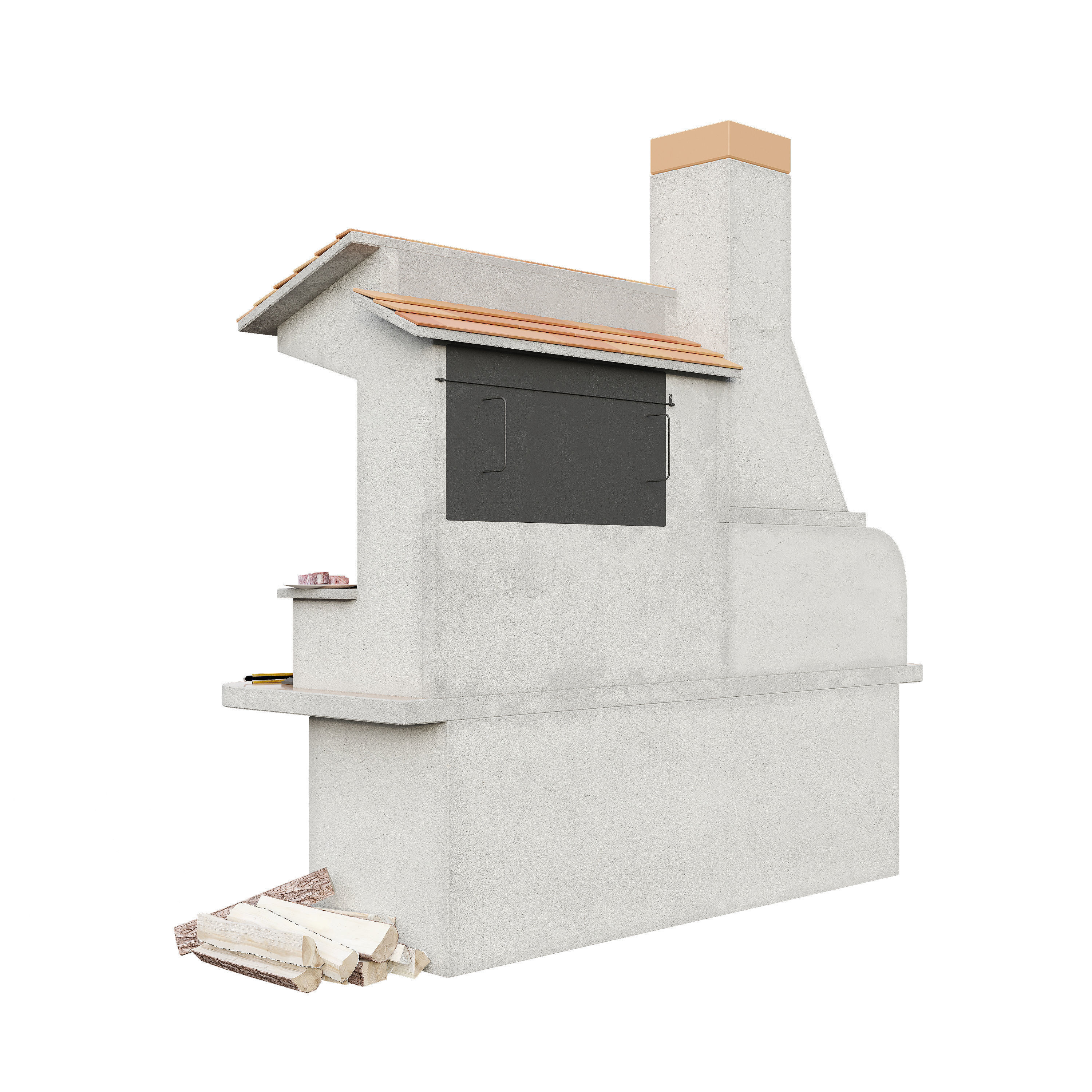 Bbq brick Antille palazzetti 3D model_3