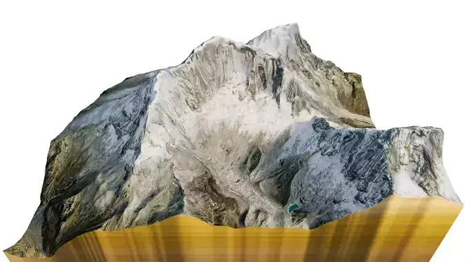 Huascaran Mountain 3d model terrain 3D model