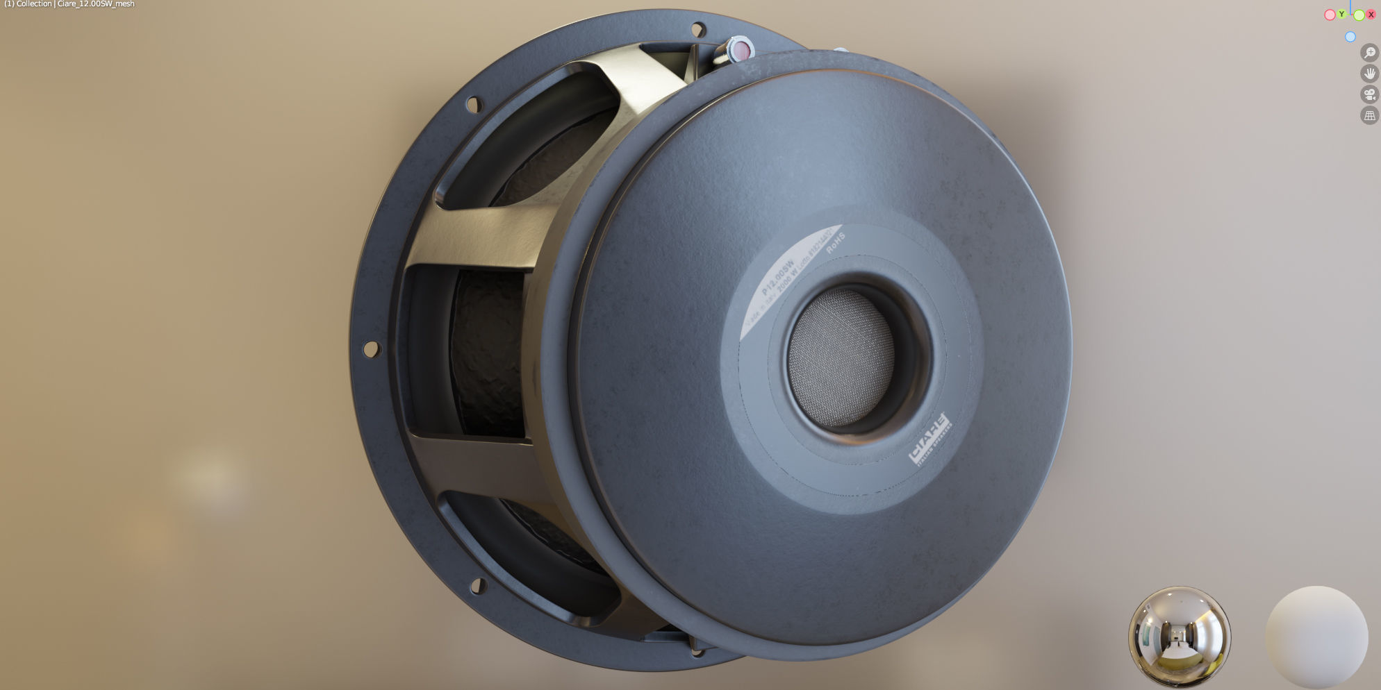 Powerful subwoofer Ciare 12 SW 3D model_12