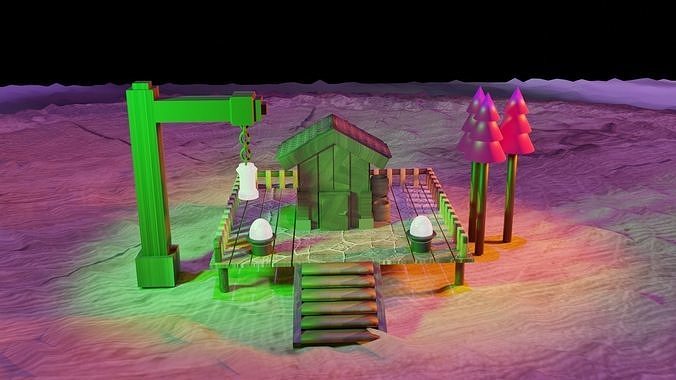beach house dream house FREE FOR ALL Free low-poly 3D model