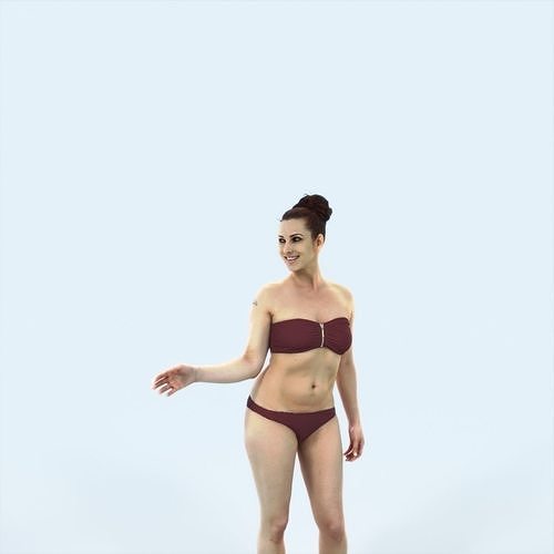 Yearn 07L Beach Couple Listening Sports Woman Low-poly 3D model