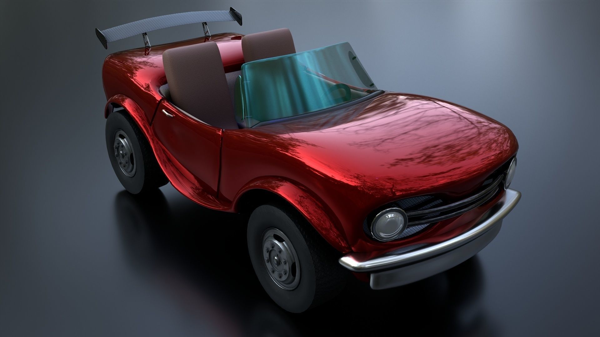 Stylized Racing Car Low-poly 3D model_5