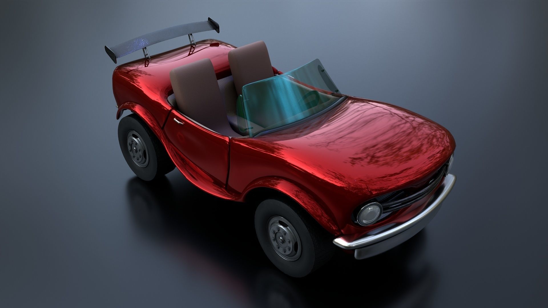 Stylized Racing Car Low-poly 3D model_4
