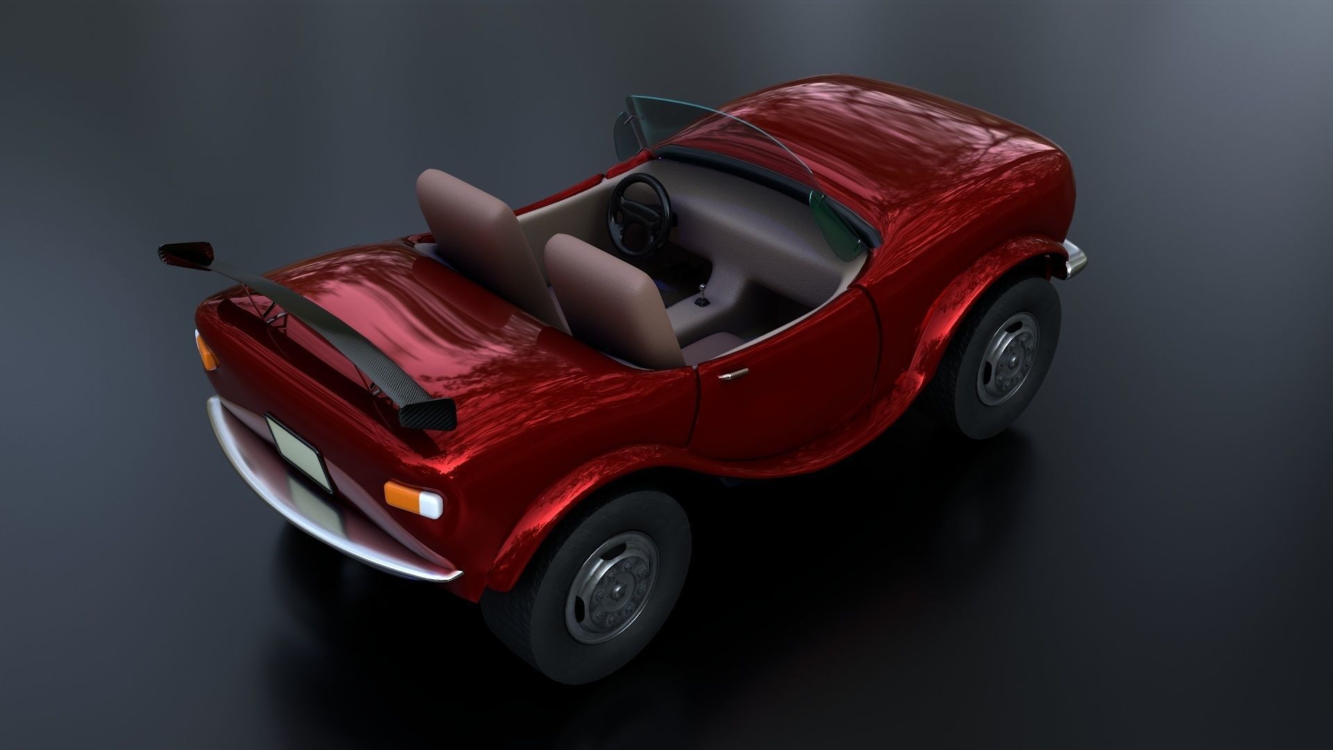Stylized Racing Car Low-poly 3D model_3
