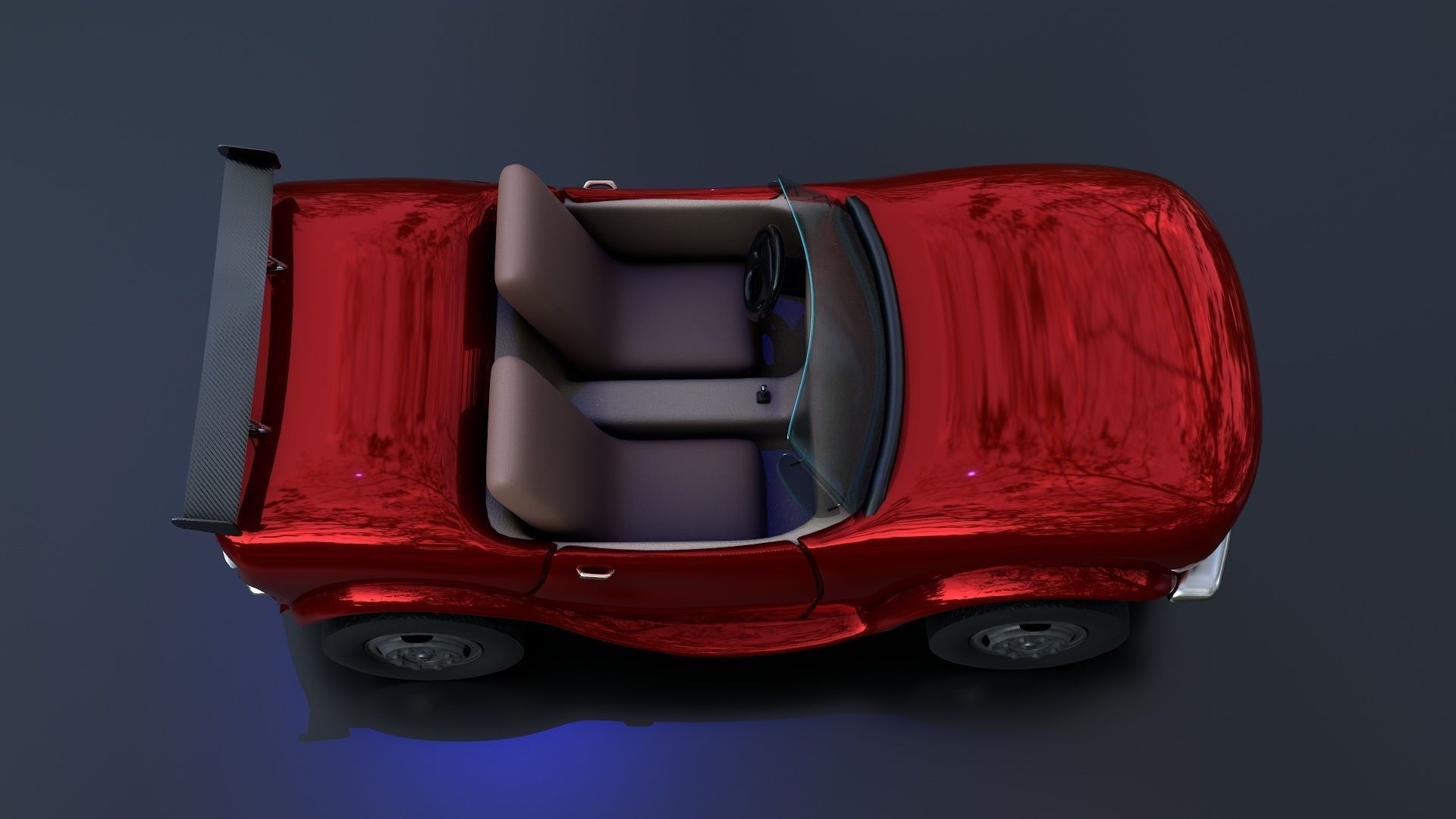 Stylized Racing Car Low-poly 3D model_12