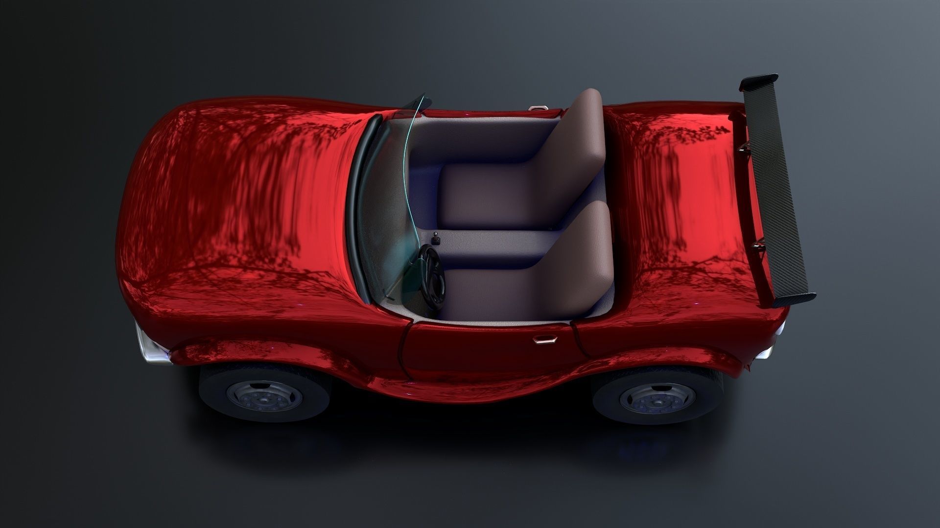 Stylized Racing Car Low-poly 3D model_13