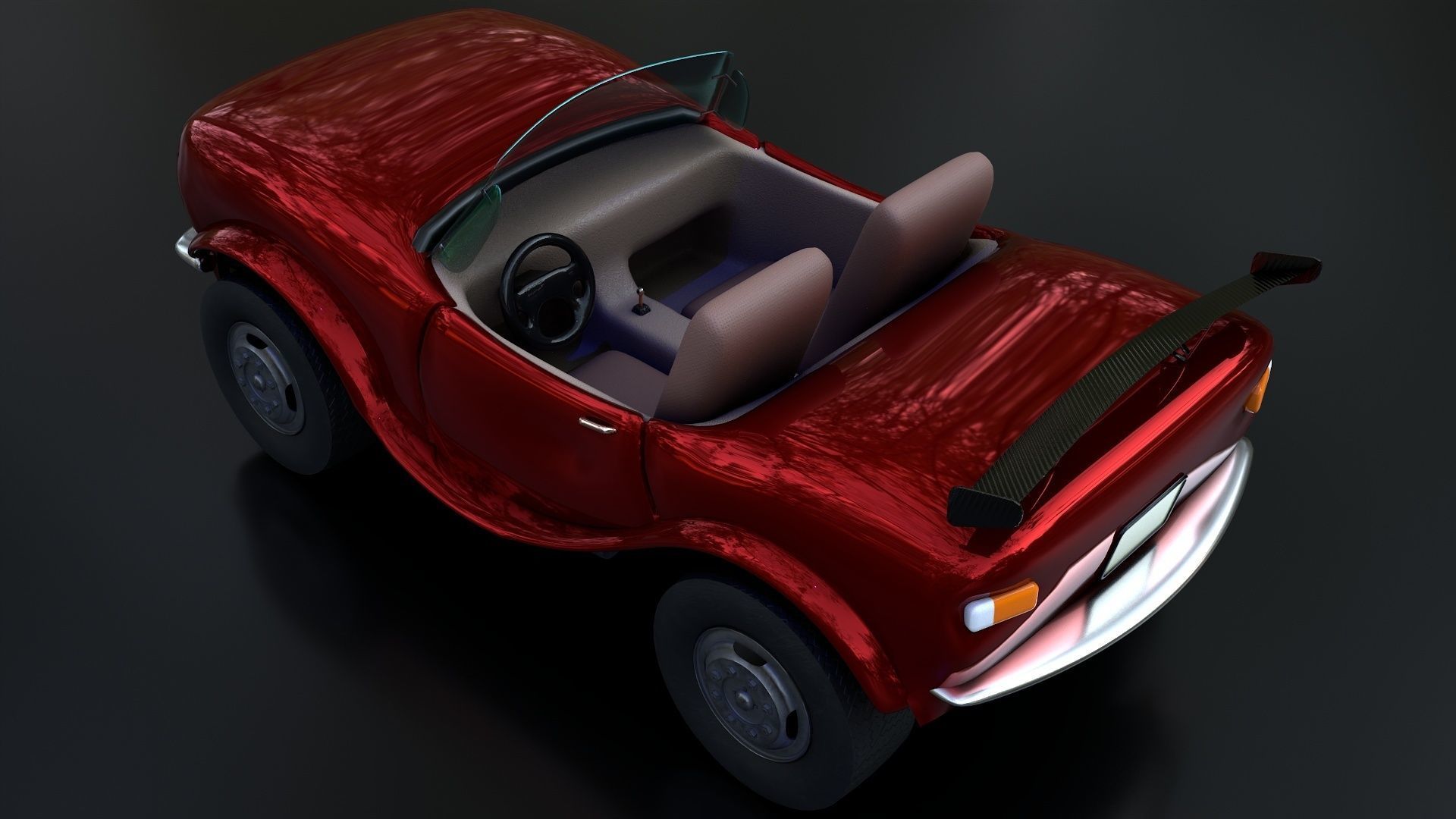Stylized Racing Car Low-poly 3D model_8