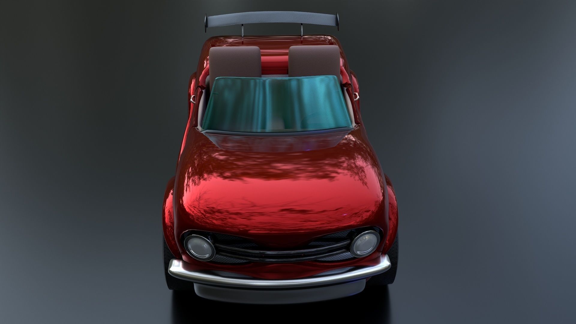 Stylized Racing Car Low-poly 3D model_11