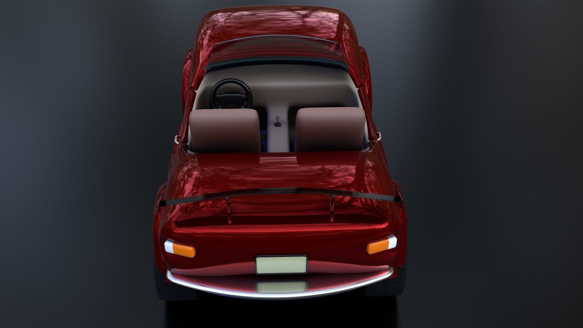 Stylized Racing Car Low-poly 3D model_10