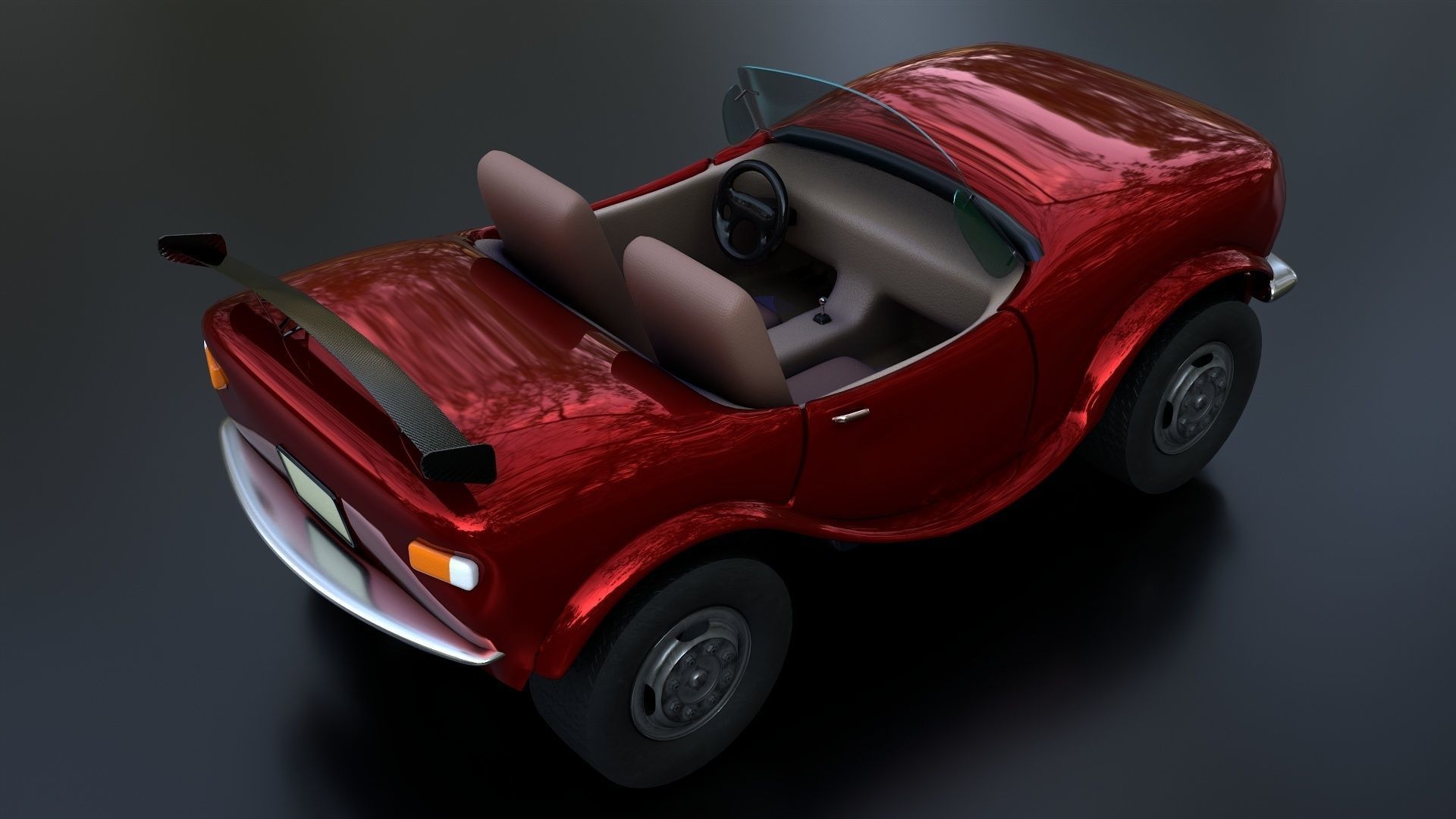 Stylized Racing Car Low-poly 3D model_9