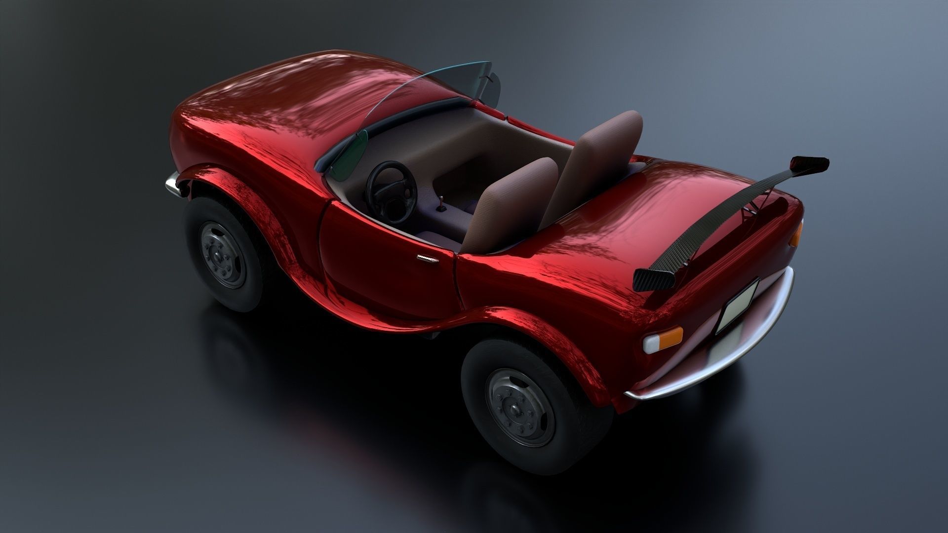 Stylized Racing Car Low-poly 3D model_2