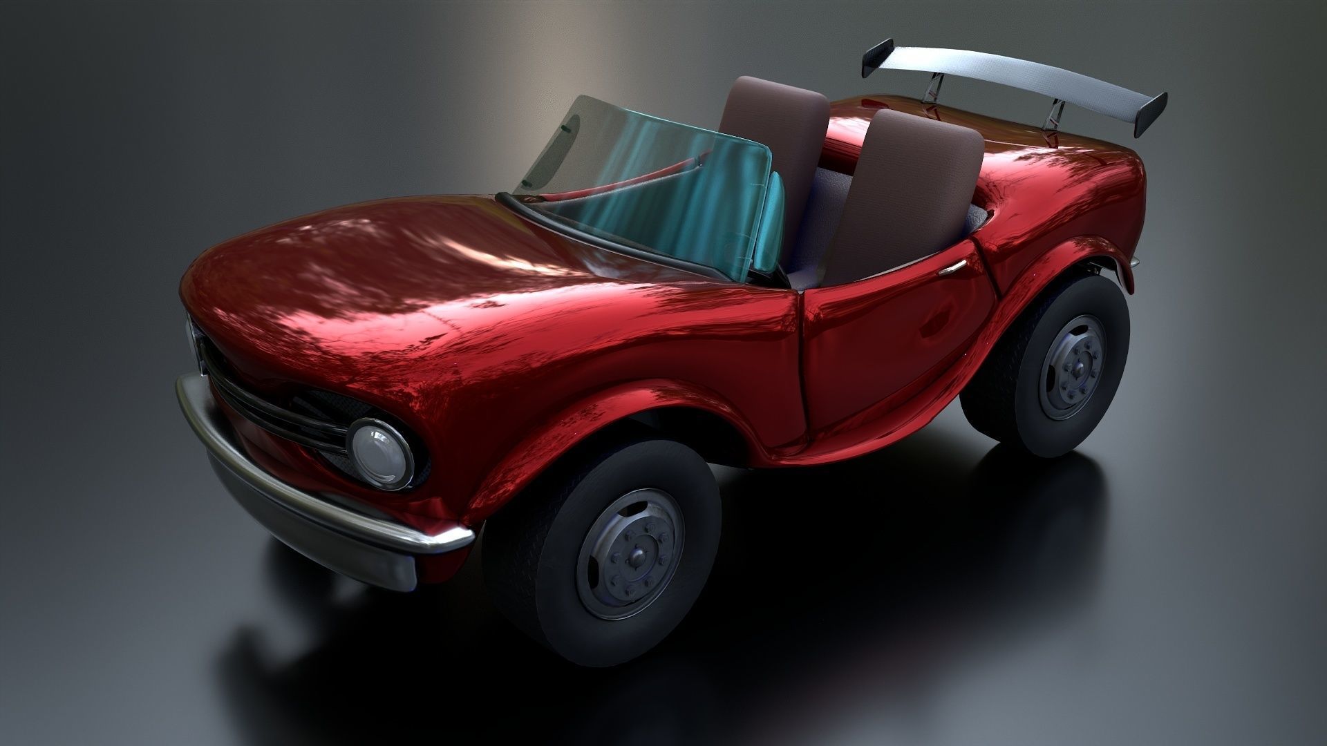 Stylized Racing Car Low-poly 3D model_6