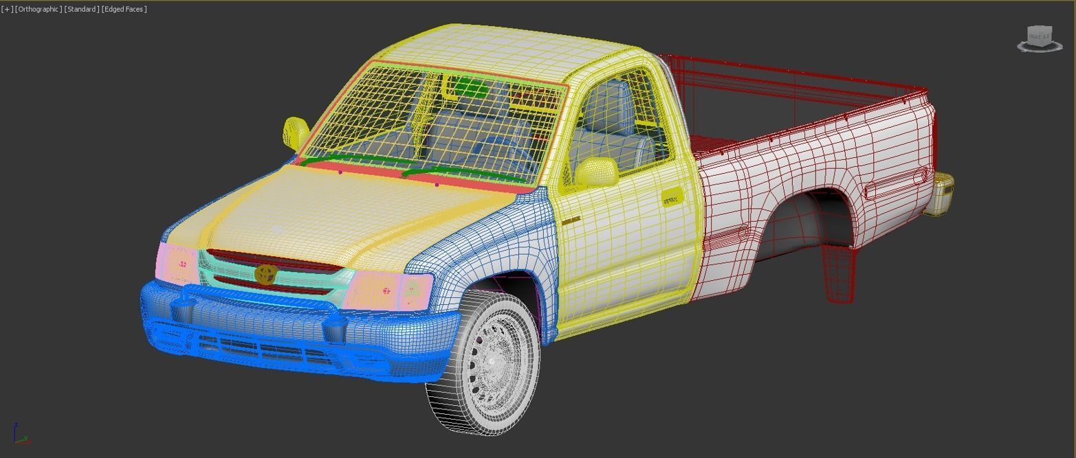 Toyota Huilx 2000-2005 Pickup one cabin 3D model_3