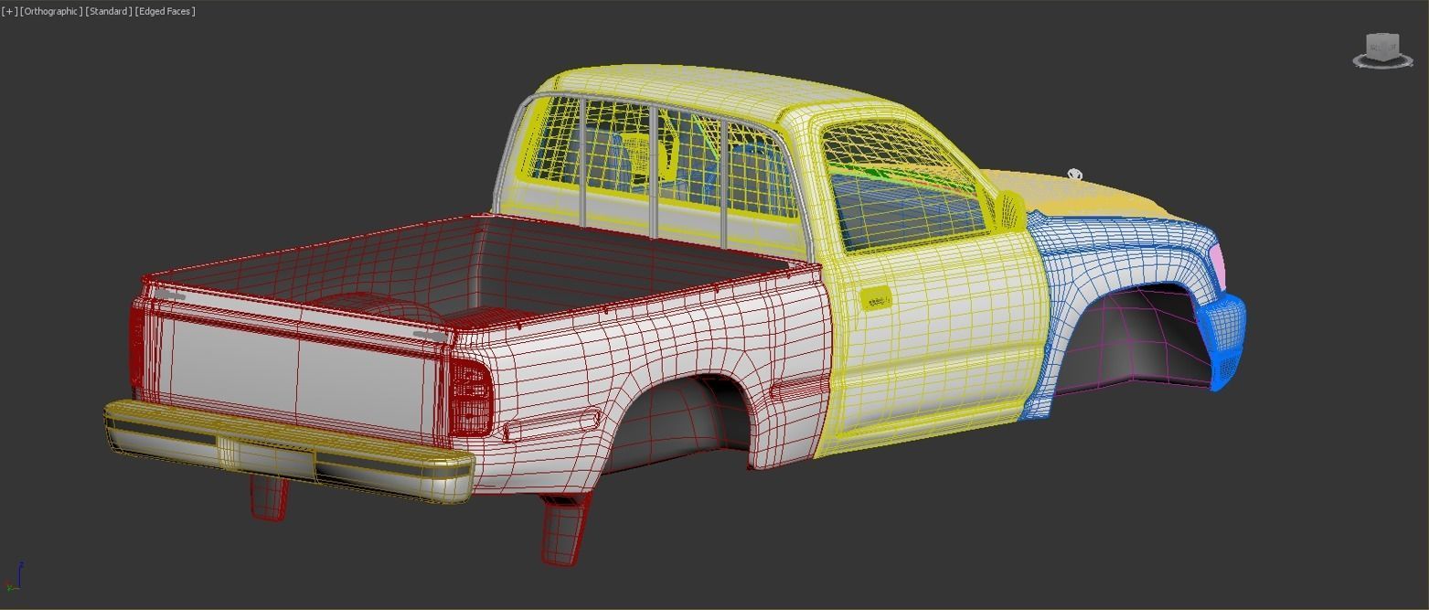 Toyota Huilx 2000-2005 Pickup one cabin 3D model_7