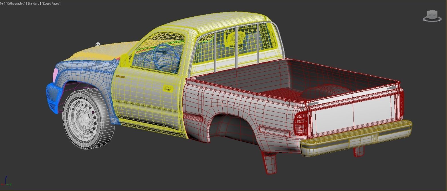 Toyota Huilx 2000-2005 Pickup one cabin 3D model_5