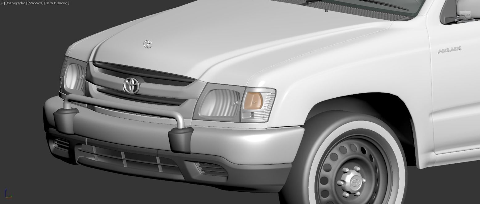 Toyota Huilx 2000-2005 Pickup one cabin 3D model_2