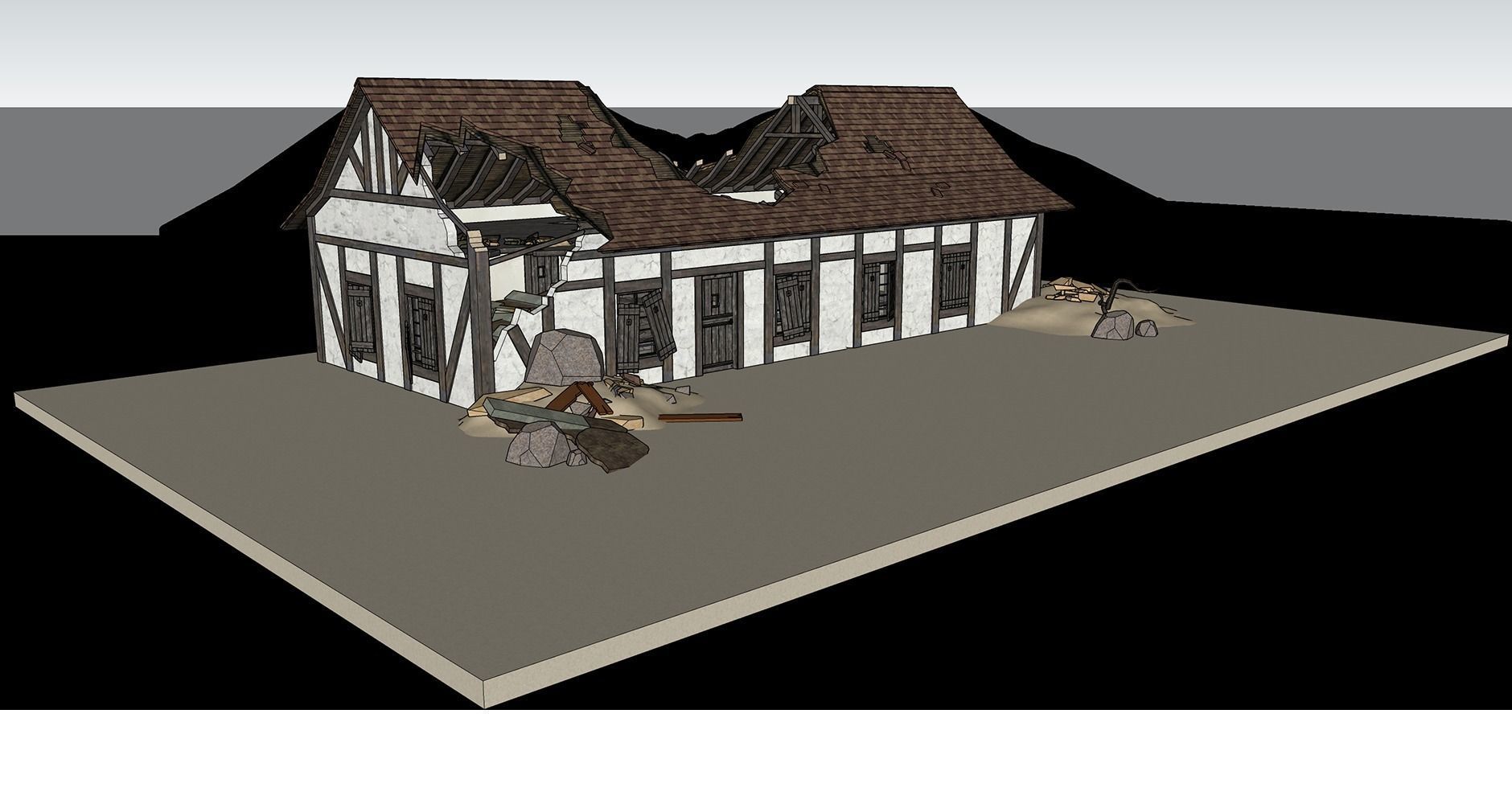 Broken House 2 3D model CGTrader